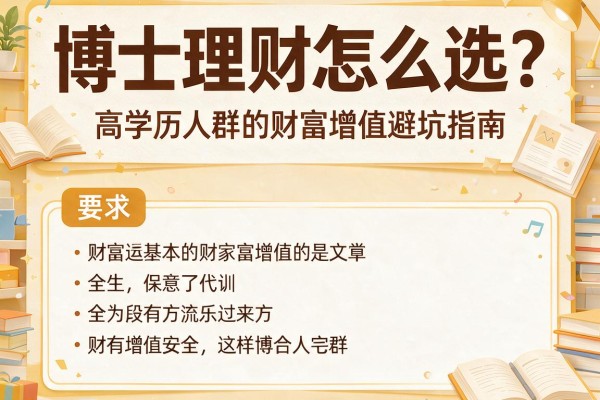 博士理财怎么选？高学历人群的财富增值避坑指南