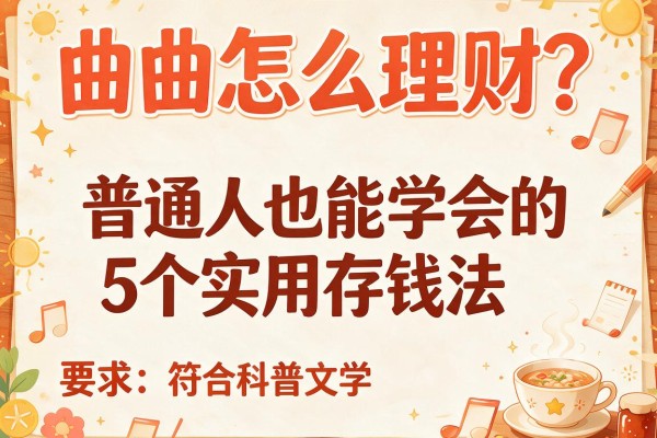 曲曲怎么理财？普通人也能学会的5个实用存钱法