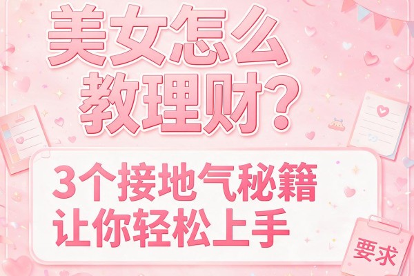 美女怎么教理财？3个接地气秘籍让你轻松上手