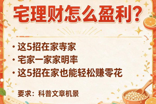 宅理财怎么盈利？这5招在家也能轻松赚零花！