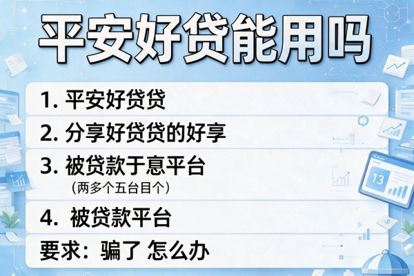 平安好贷能用吗，分享五个被贷款平台骗了怎么办