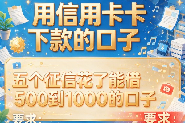 用信用卡下款的口子，介绍五个征信花了能借500到1000的口子