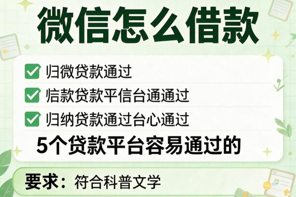 微信怎么借款，归纳5个贷款平台容易通过的