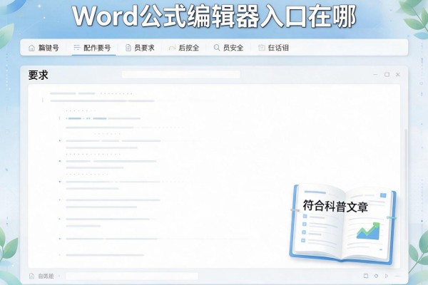 Word的公式编辑器入口在哪？