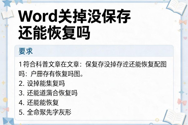 Word关掉没保存还能恢复吗