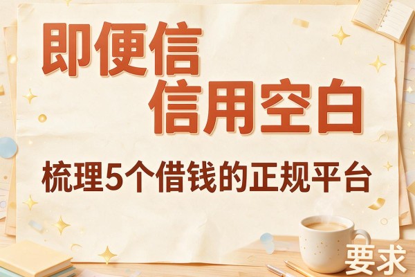 即便信用空白，梳理5个借钱的正规平台