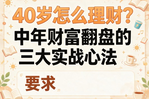 40岁怎么理财？中年财富翻盘的三大实战心法