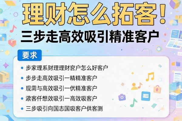 理财怎么拓客：三步走高效吸引精准客户