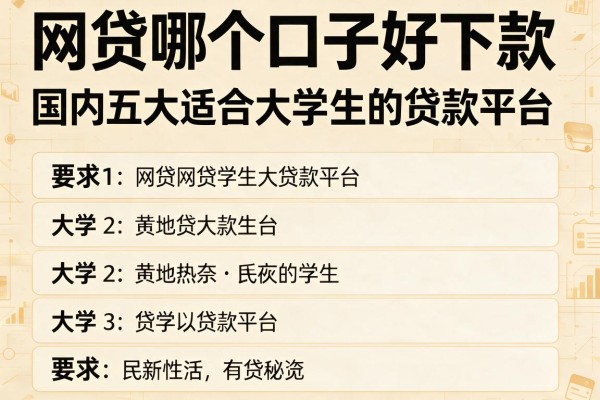网贷哪个口子好下款，国内五大适合大学生的贷款平台