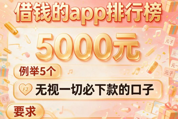 借钱的app排行榜，例举5个5000元无视一切必下款的口子