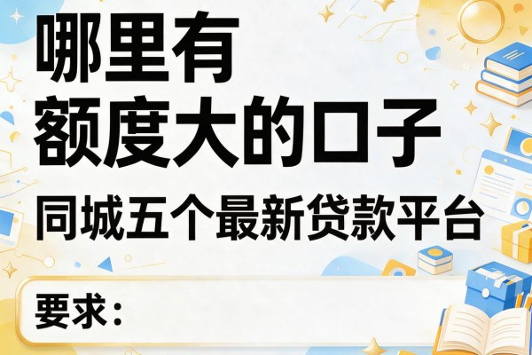 哪里有额度大的口子,同城五个最新贷款平台