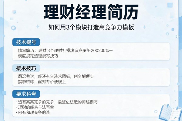 理财经理简历撰写技巧：如何用3个模块打造高竞争力模板