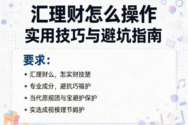 汇理财怎么操作:实用技巧与避坑指南