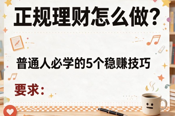 正规理财怎么做？普通人必学的5个稳赚技巧