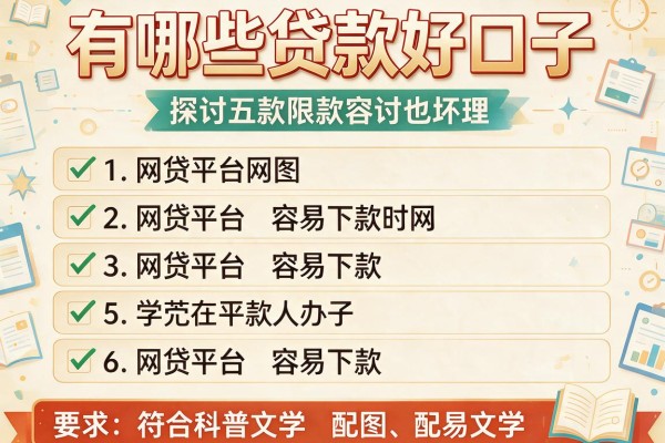 有哪些贷款好口子，探讨五款网贷平台容易下款
