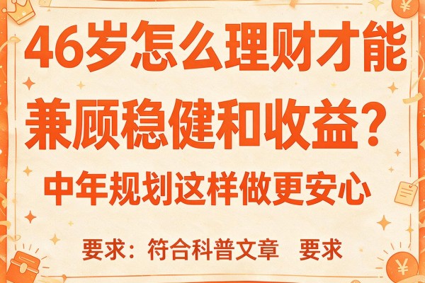 46岁怎么理财才能兼顾稳健和收益？中年规划这样做更安心