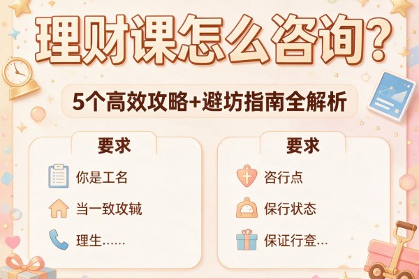理财课怎么咨询？5个高效攻略+避坑指南全解析