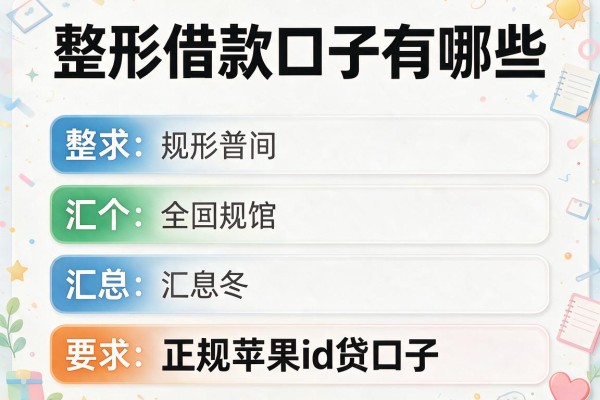 整形借款口子有哪些,汇总五个正规苹果id贷口子