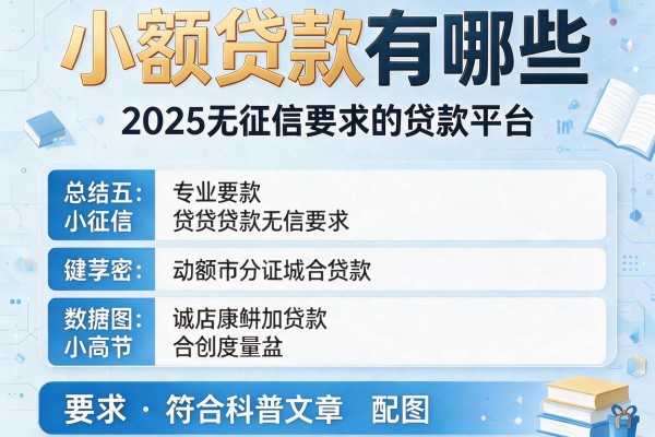 小额贷款有哪些,总结五个2025无征信要求的贷款平台