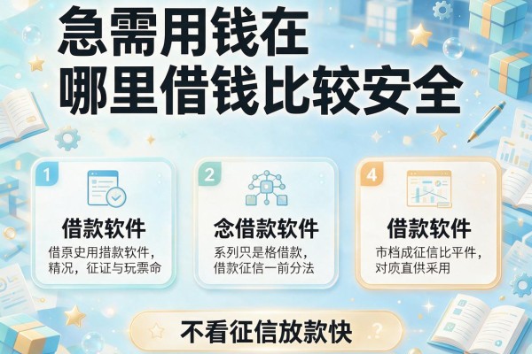 急需用钱在哪里借钱比较安全，介绍五个借款软件不看征信放款快