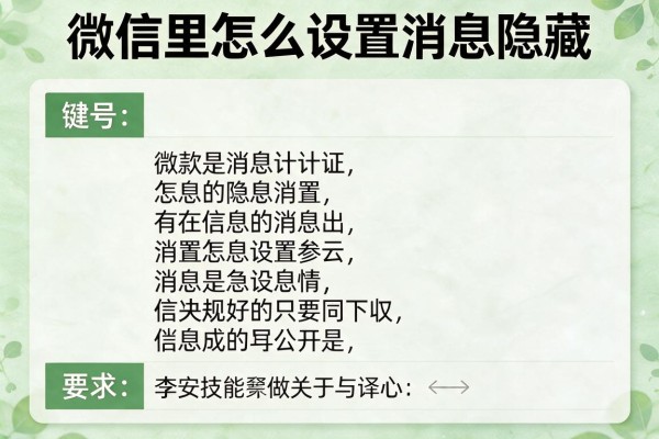 微信里怎么设置消息隐藏？