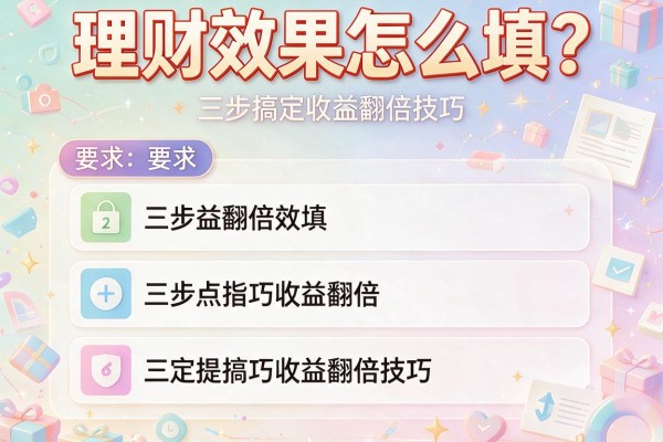 理财效果怎么填？三步搞定收益翻倍技巧