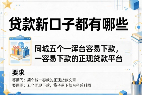 贷款新口子都有哪些,同城五个容易下款的正规贷款平台
