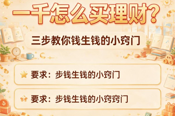 一千怎么买理财？三步教你钱生钱的小窍门