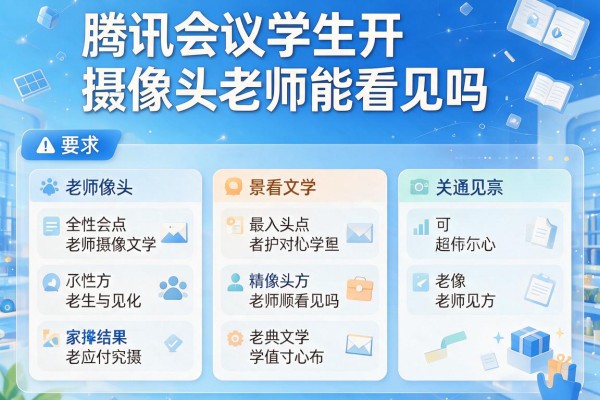 腾讯会议学生开摄像头老师能看见吗