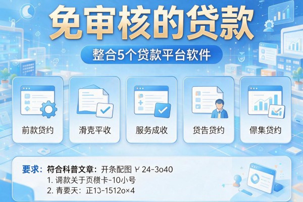 免审核的贷款，整合5个贷款平台软件