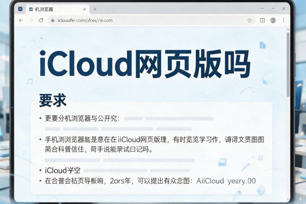 手机浏览器能进iCloud网页版吗？