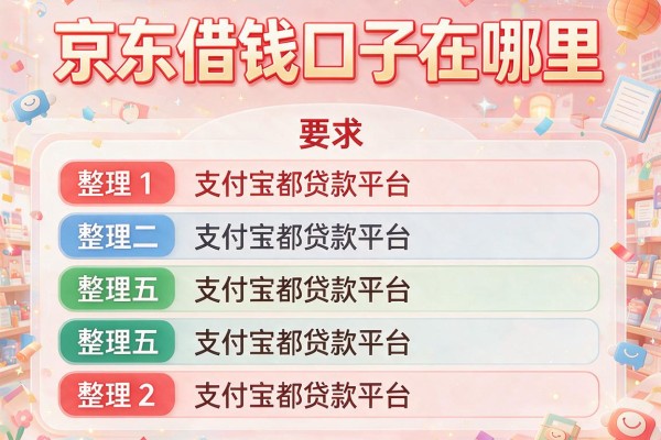 京东借钱口子在哪里，整理五个支付宝都贷款平台