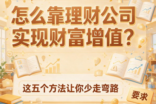 怎么靠理财公司实现财富增值？这五个方法让你少走弯路