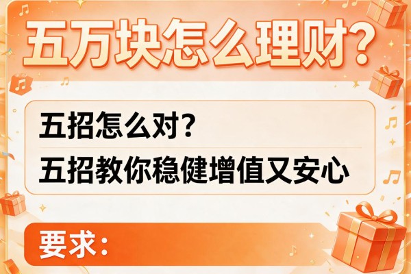 五万块怎么理财？五招教你稳健增值又安心