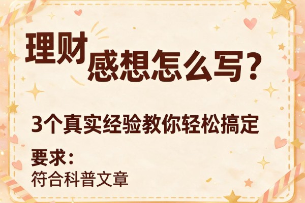 理财感想怎么写？3个真实经验教你轻松搞定