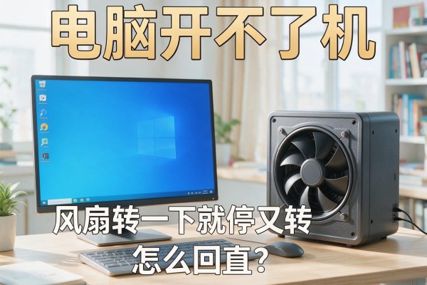 电脑开不了机，风扇转一下就停又转，怎么回事？