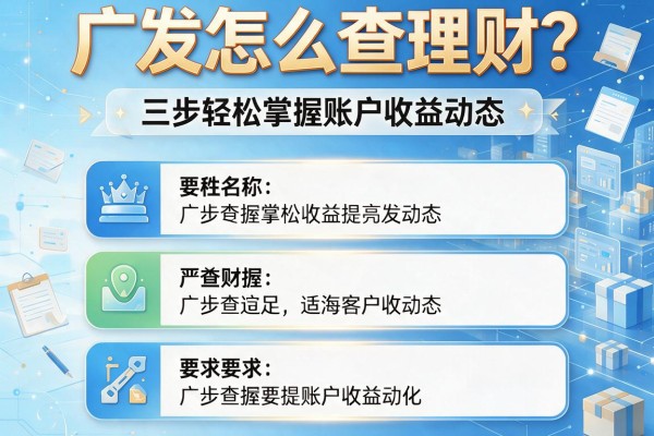 广发怎么查理财？三步轻松掌握账户收益动态