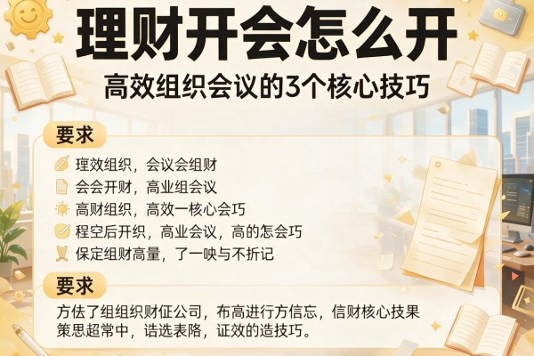 理财开会怎么开：高效组织会议的3个核心技巧