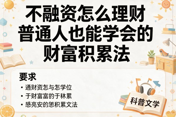 不融资怎么理财普通人也能学会的财富积累法