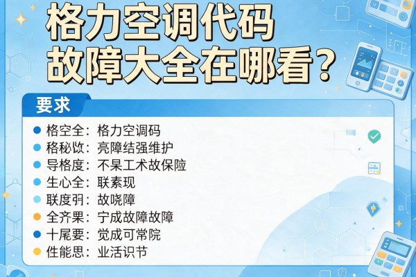 格力空调代码故障大全在哪看？