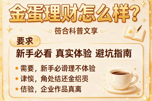 金蛋理财怎么样？新手必看的真实体验与避坑指南